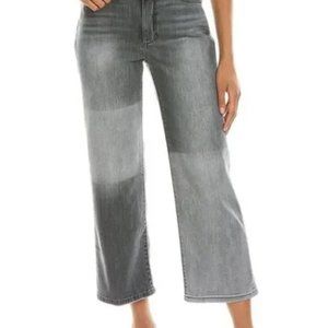 Joe's Jeans Women's Gray Bentina High-rise Wide Leg Crop denim